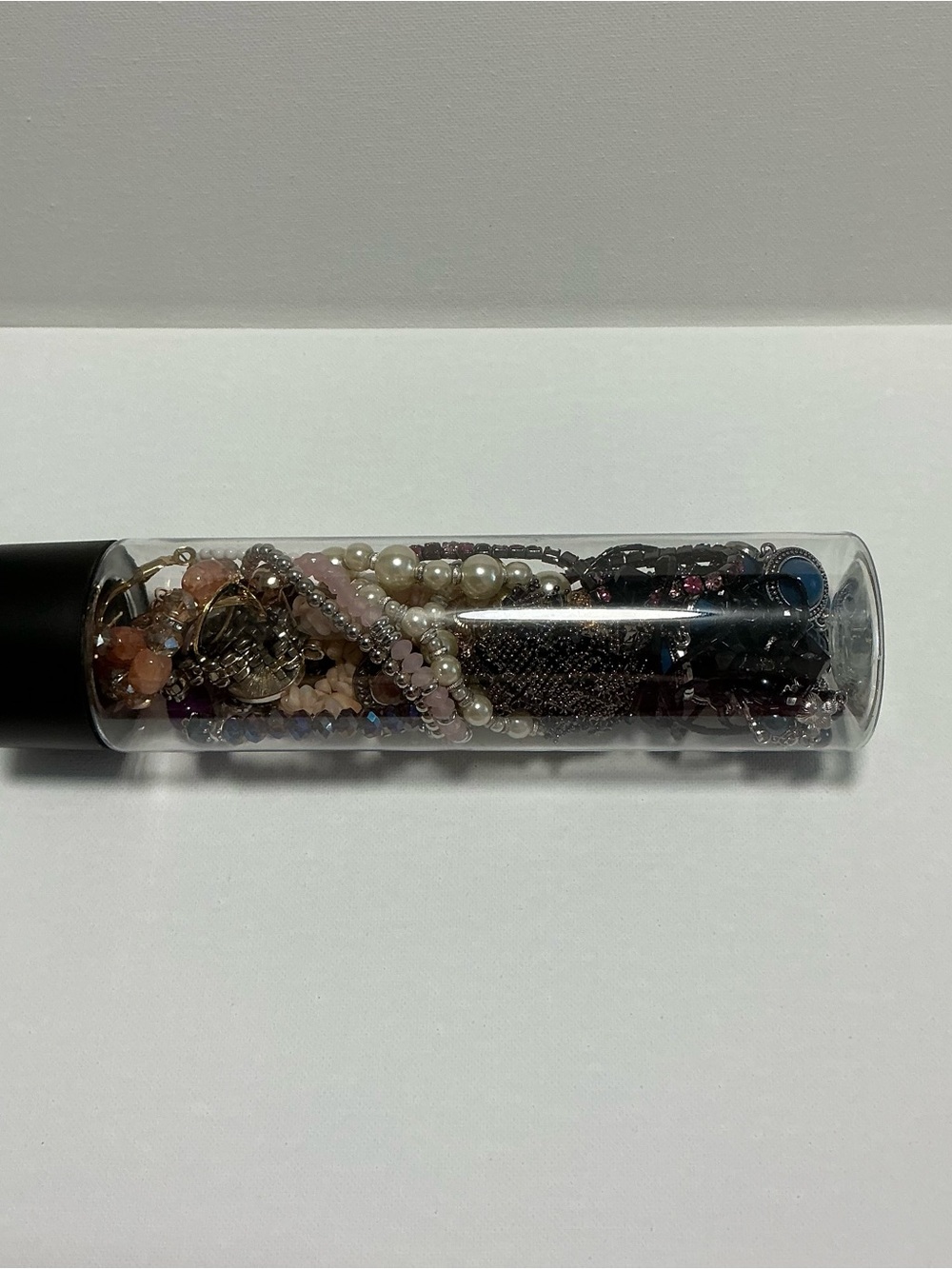Clear Jewelry Tube Filled with 25 Mixed Costume Jewelry - Multicolor Items. - Picture 13 of 15